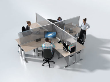 Tabletop partition for multi-person workstation