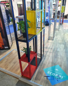 T3 Systems multicolor modular shelving system